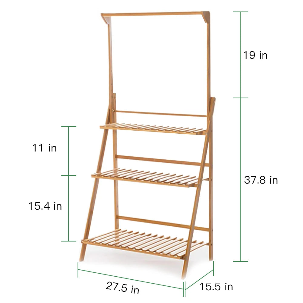 3 Tier Folding Bamboo Plant Stand