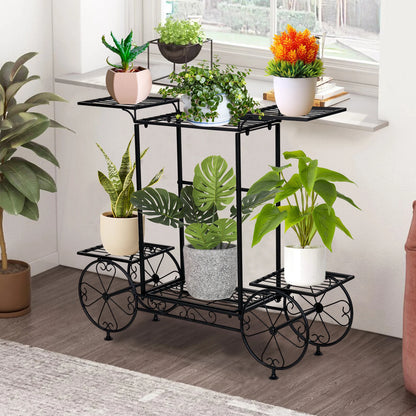 Metal Plant Stand 6 Tier Garden Cart