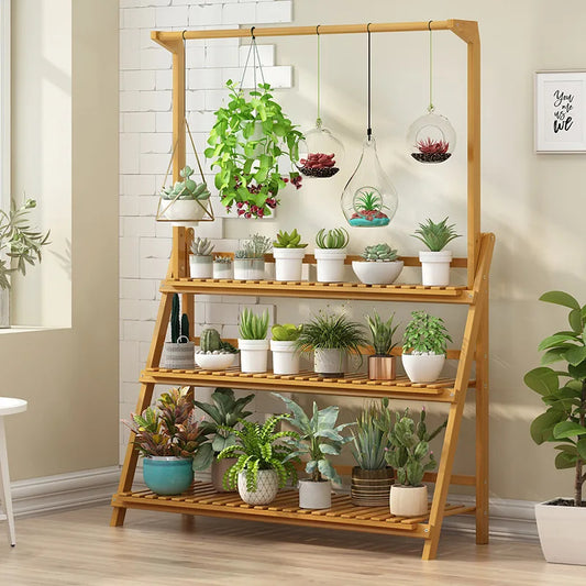 3 Tier Folding Bamboo Plant Stand