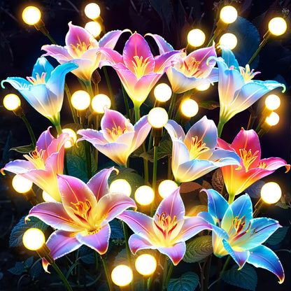 Solar Lily Flower Lights Outdoor Decor