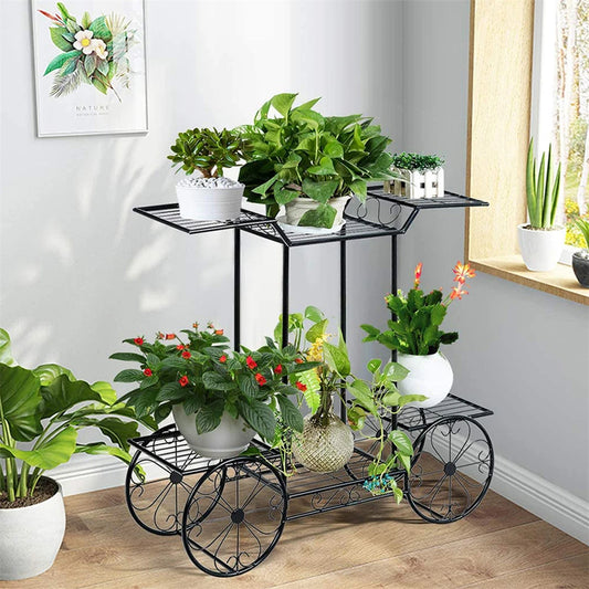 Metal Plant Stand 6 Tier Garden Cart