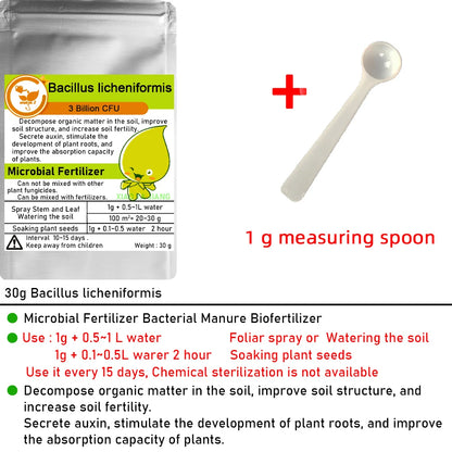 Organic Bioactive All-Directional Universal Fertilizer - "Bacillus Licheniformis", 30g.