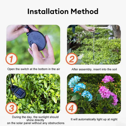 Outdoor LED Solar Powered Flower Yard Decoration