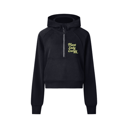 PLE Cropped Half-Zip Hoodie