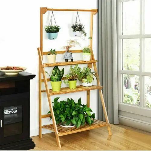 3 Tier Folding Bamboo Plant Stand