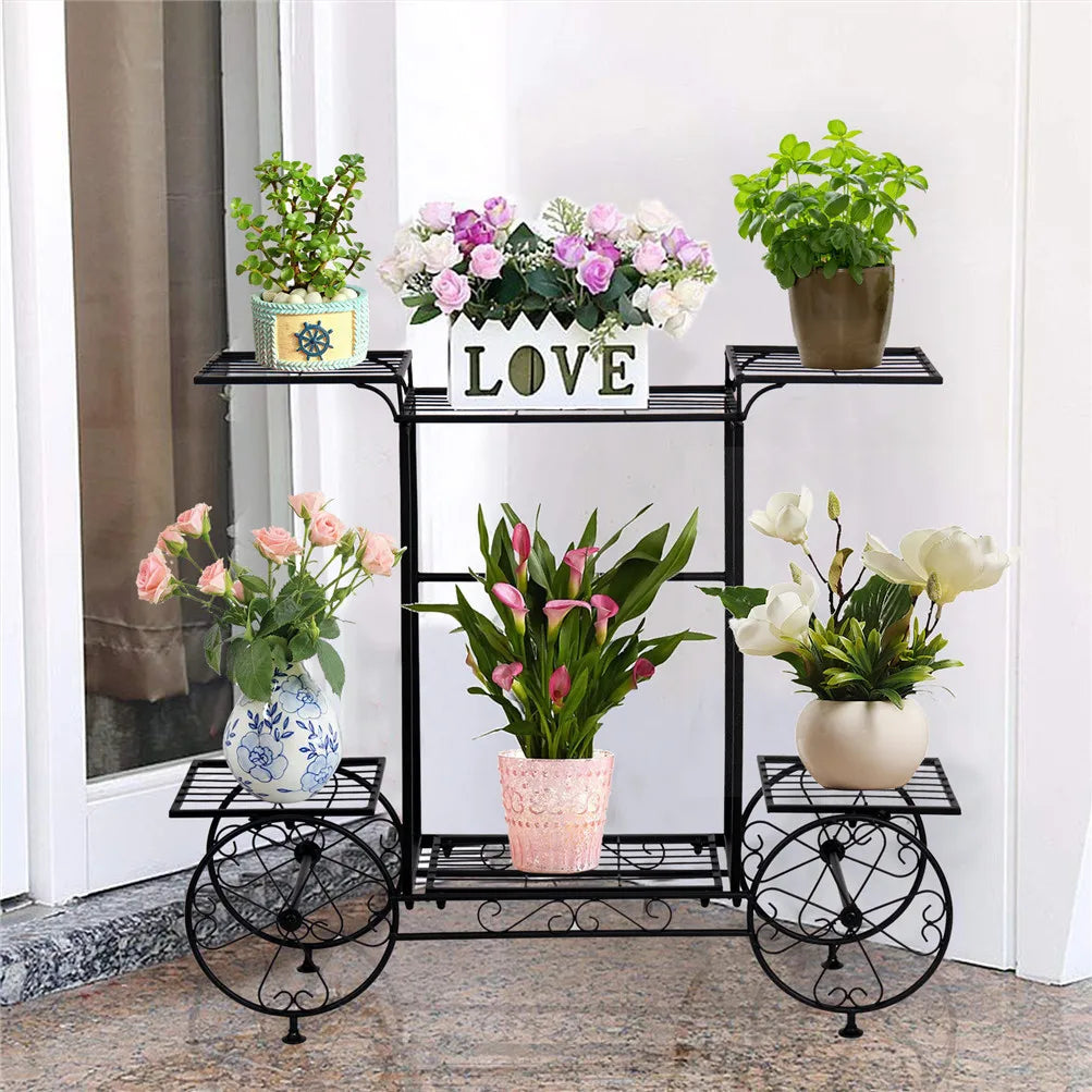 Metal Plant Stand 6 Tier Garden Cart