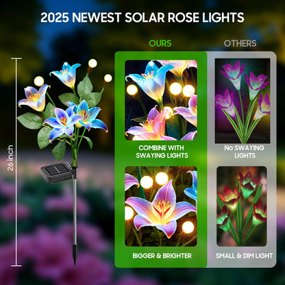 Solar Lily Flower Lights Outdoor Decor
