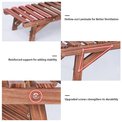 3-tier Freestanding Wooden Plant Ladder