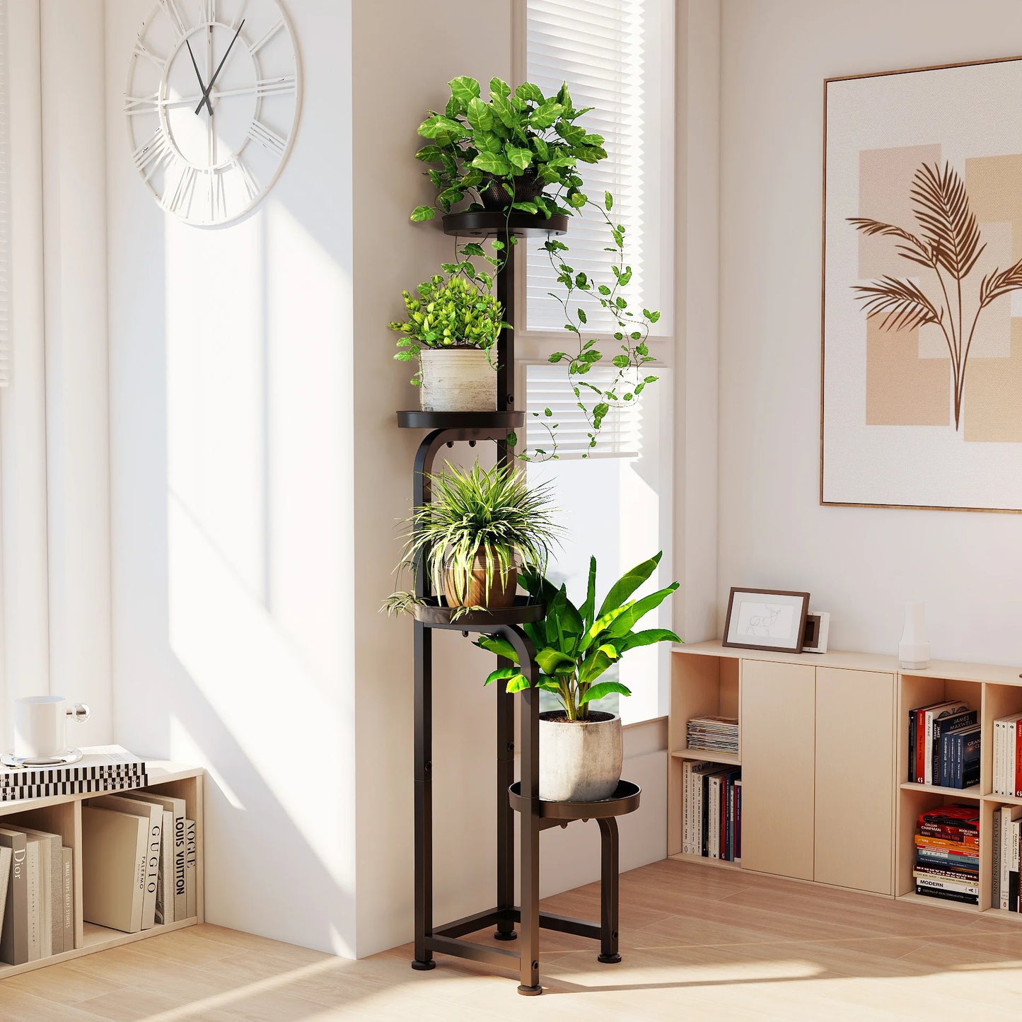 Indoor /Outdoor 4 Tier Corner Metal Plant Stand