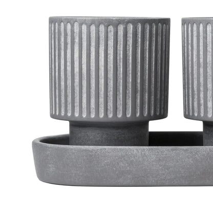 3 Elegant Сeramic Pots in a Tray