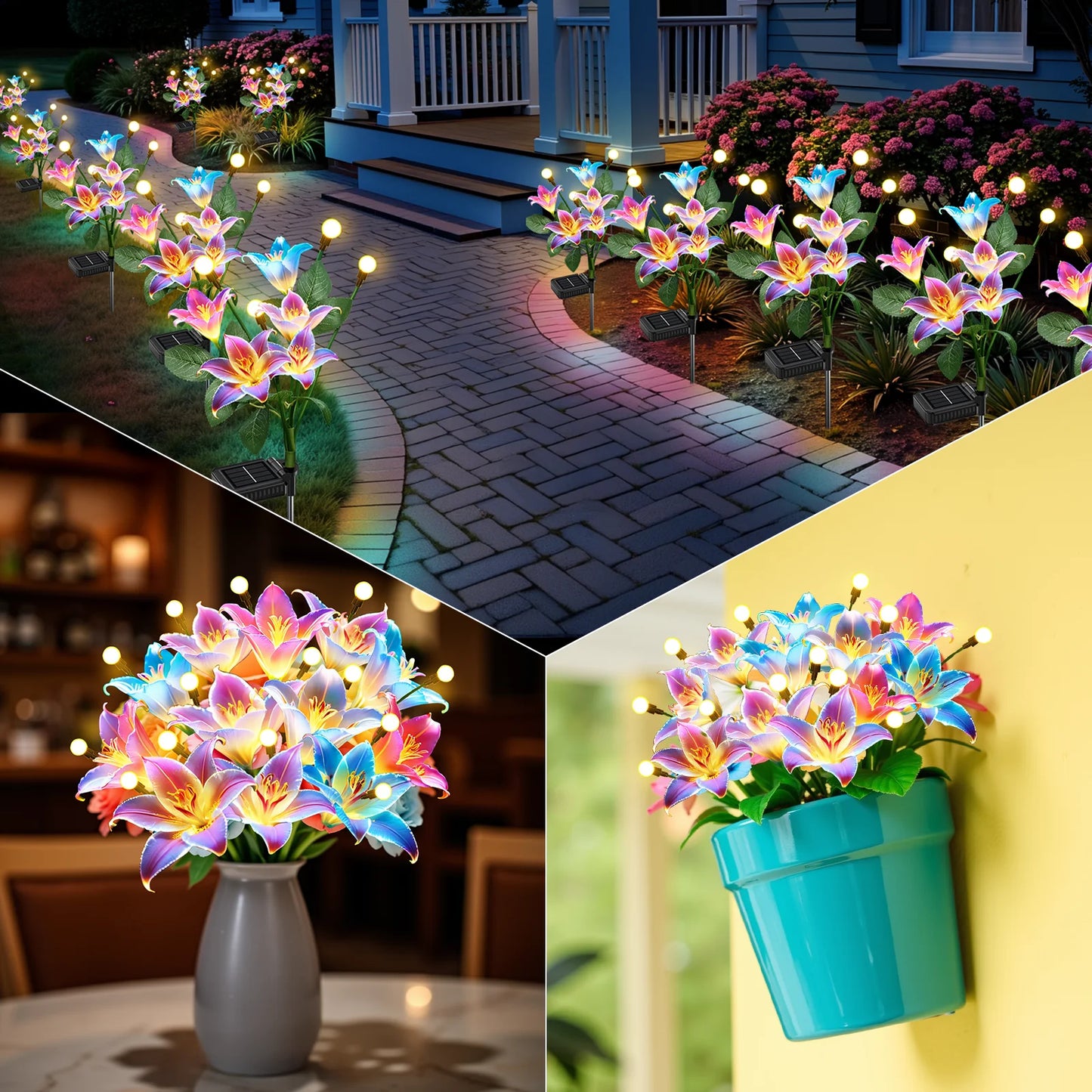 Solar Lily Flower Lights Outdoor Decor