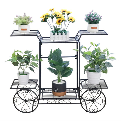 Metal Plant Stand 6 Tier Garden Cart