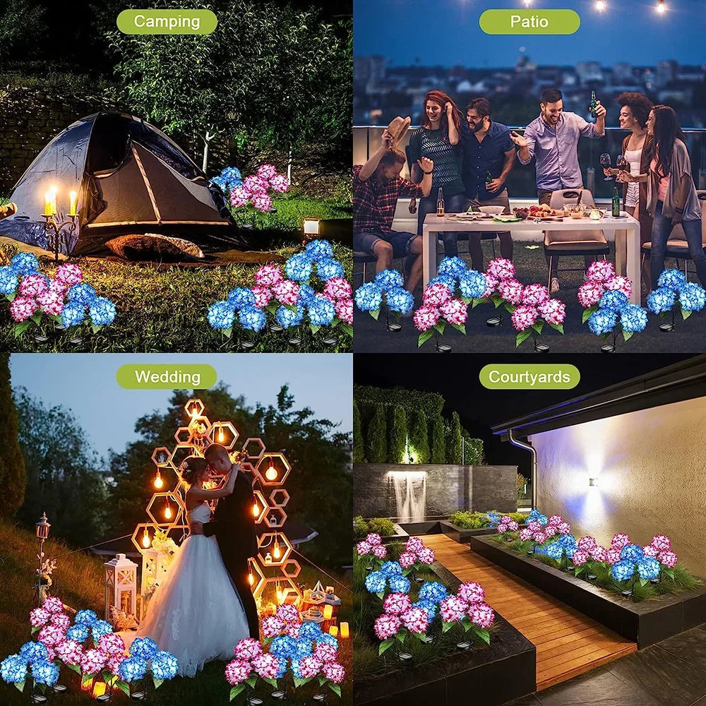 Outdoor LED Solar Powered Flower Yard Decoration