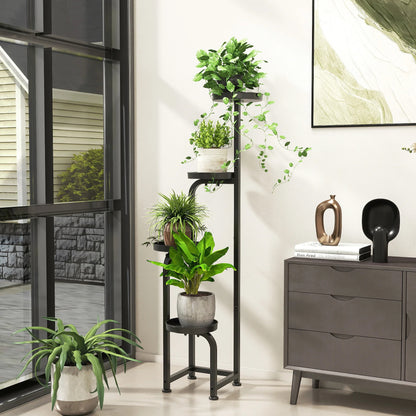 Indoor /Outdoor 4 Tier Corner Metal Plant Stand