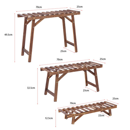 3-tier Freestanding Wooden Plant Ladder