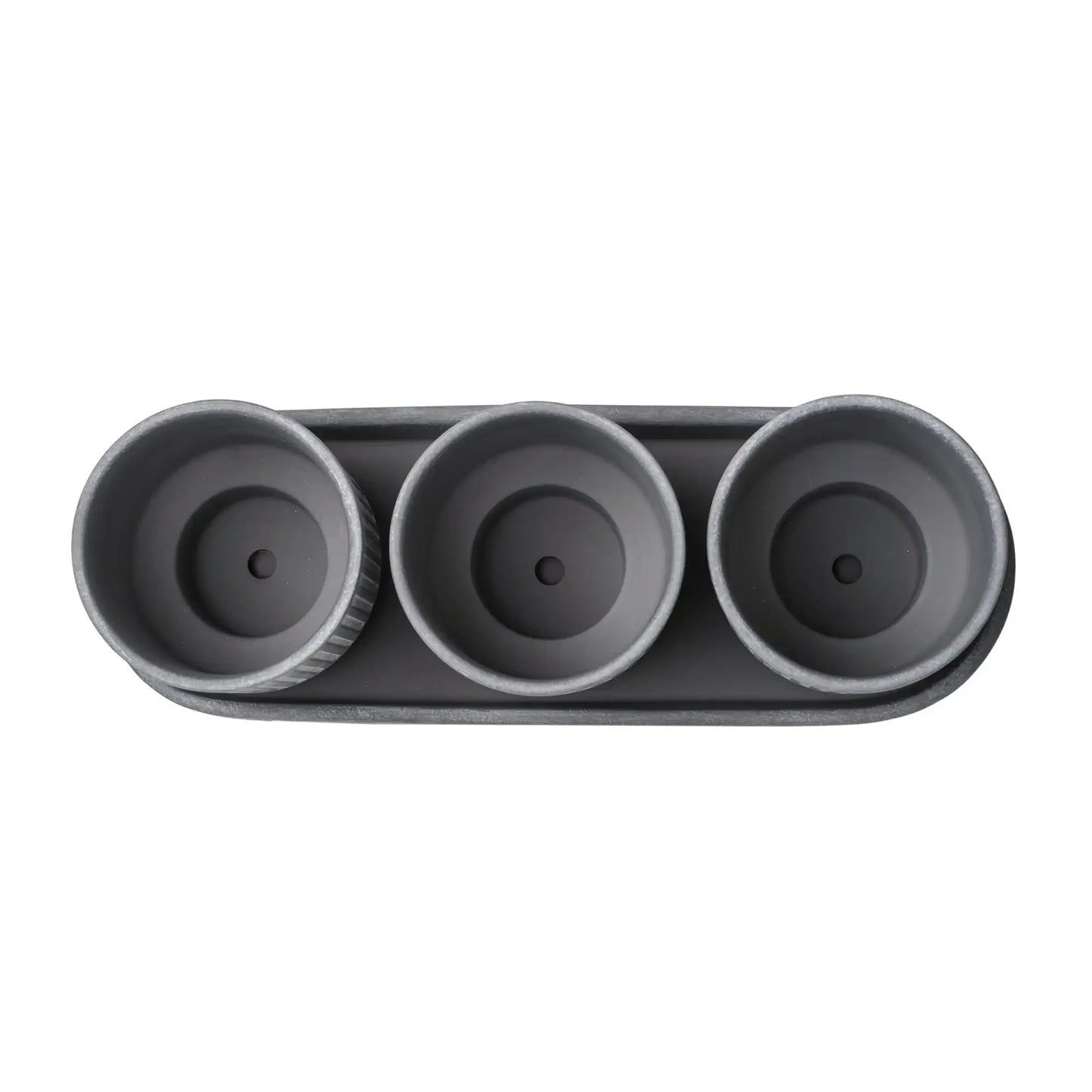 3 Elegant Сeramic Pots in a Tray