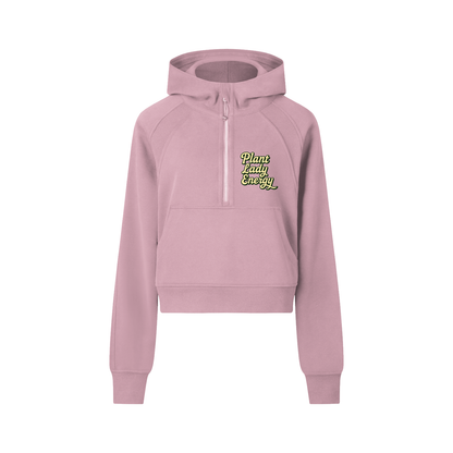 PLE Cropped Half-Zip Hoodie
