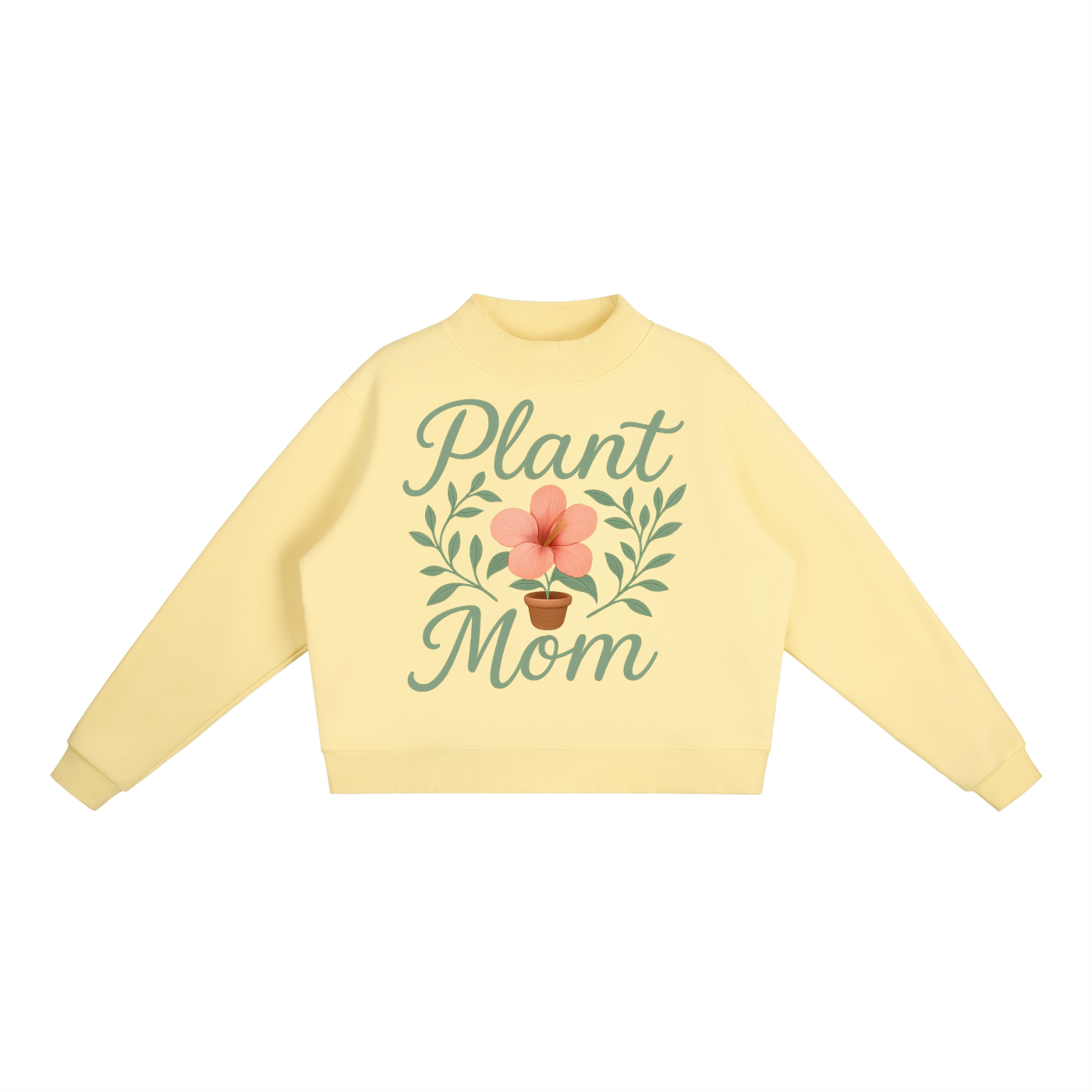 Plant Mom - Essential Fleece Mid-Neck Crew Sweatshirt