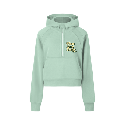 PLE Cropped Half-Zip Hoodie