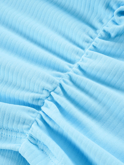 PLE Ruched Bodycon Crop Top