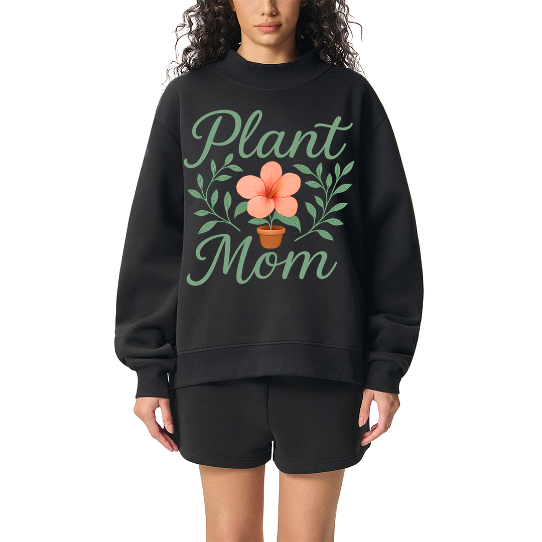 Plant Mom - Essential Fleece Mid-Neck Crew Sweatshirt